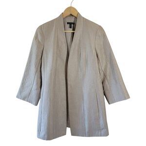 EILEEN FISHER Mirage Jacquard Silk Blend Open Front Blazer Sz PL Office Siren